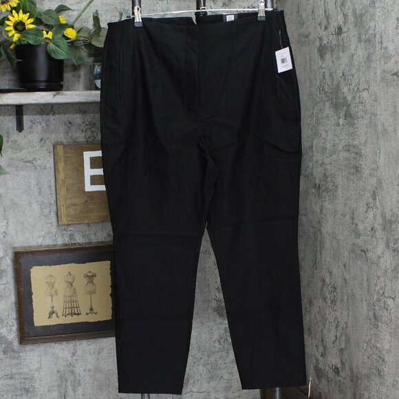 NWT Ella Rafaella Womens Plus Size Straight Leg Pants LRBSC101R2 18W Black - Picture 3 of 6